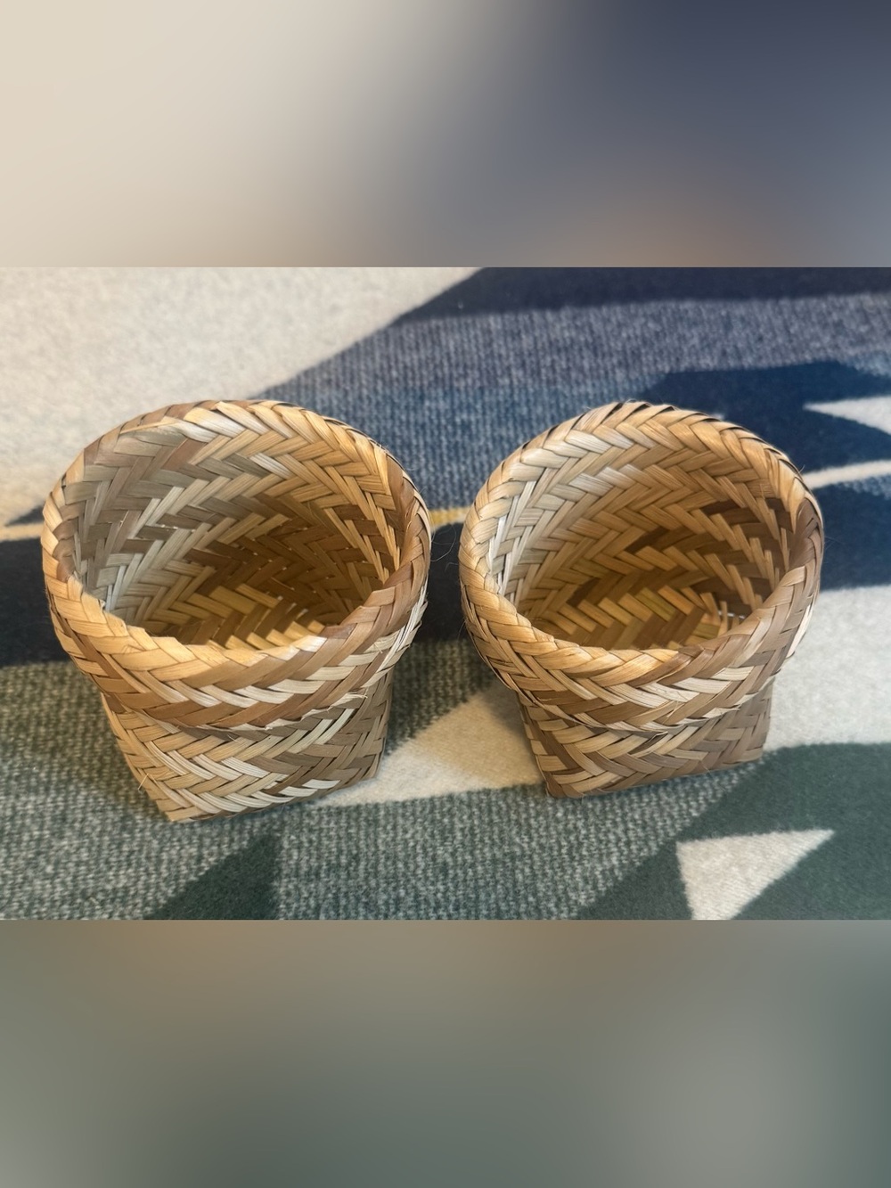 Handwoven Natural Seagrass Basket - Set of 2